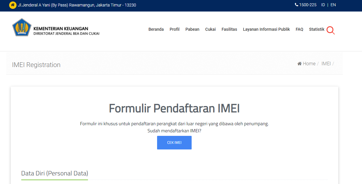 Cara daftar IMEI di bandara Soekarno Hatta.